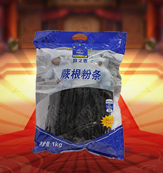 厨之选蕨根粉条产自四川绵阳1kg每袋，本品精选优质蕨根粉、红薯淀粉、玉米淀粉等为原料，经严格的管理和先进的生产工艺精制而成。本品丝条均匀，质地柔韧，黝黑有光泽，在水中浸泡48小时不变色，不发涨。