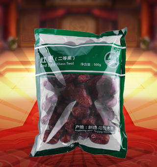 闽融红枣(二等果)产自河北沧州500g每袋，沧州红枣色泽鲜红、皮薄、肉厚、核小、味道甘美清香，并具有较高的营养价值。