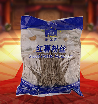 厨之选红薯粉丝产自山东招远1.5kg每袋，精选优质红薯淀粉等为原料，融合水精制而成，品质优良，天然上等，营养丰富。入口顺滑，口齿留香，产品选料考究，口味纯正，美味又健康，品质优质，值得信赖。塑料质地包装，粉丝分明可见，食用简单方便，是厨房常备品的上佳选择。