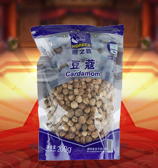 厨之选(HORECA SELECT)豆蔻产自四川成都200g每袋，精细加工而成，质量上乘，备受广大专业厨师和消费者欢迎和厚爱，是您厨房必备品。保留了豆蔻中原有的滋味、气味和全部的营养物质，风味独特，定会让您回味无穷。不使用化学剂、无化学残留、不破坏营养成分，给家人一份天然、一份健康、一份安心。