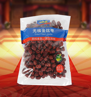 宜客(AKA)无核金丝枣产自河北沧州500g每袋，宜客无核金丝枣中富含丰富的蛋白质、脂肪、碳水化合物及钠等微量元素，有助于补充人体所需。采用精美袋式包装，大气上档次，适合煮粥、煲汤、泡水等，食法多样，是你居家生活的必备选择。